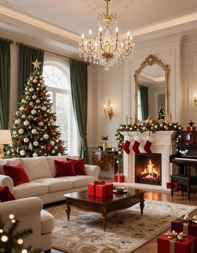 Luxurious Christmas Living Room