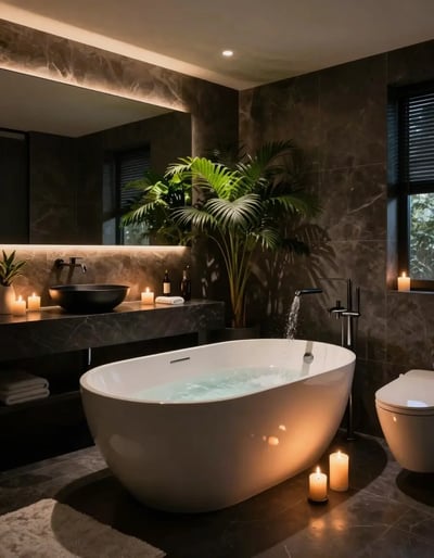 Luxurious Dark Bathroom Oasis