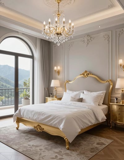 Luxurious Gold Accented Bedroom