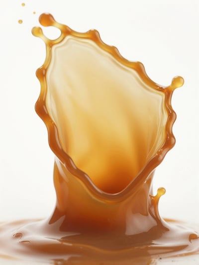 Luxurious Golden Caramel Sauce Splash