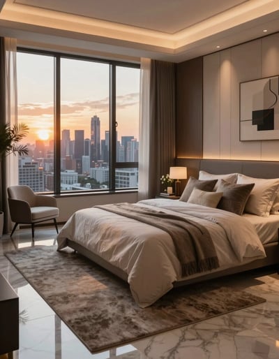 Luxury Bedroom with City View