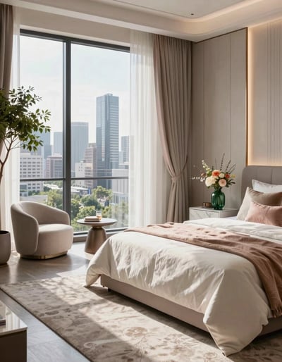 Luxury Bedroom with City View