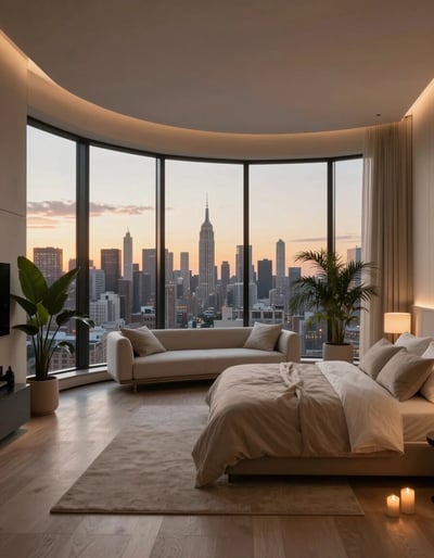 Luxury Bedroom with City View
