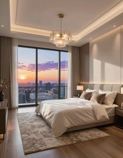 Luxury Bedroom with City View