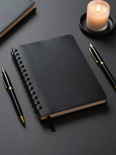 Luxury Black Notebook Mockup