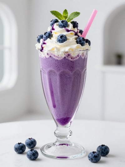 Luxury Blueberry Milkshake Mockup