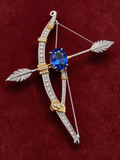 Luxury Bow and Arrow Brooch
