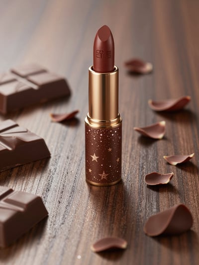 Luxury Chocolate Lipstick Mockup
