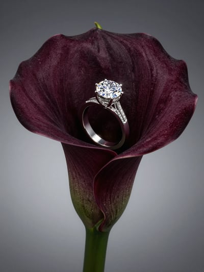 Luxury Diamond Ring in Calla Lily