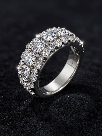 Luxury Diamond Ring on Velvet Background