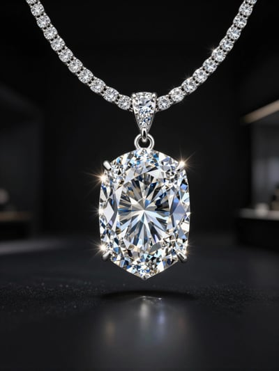 Luxury Emerald-Cut Diamond Necklace