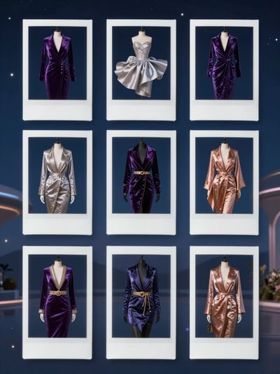 Luxury Fashion Collection on a Starry Night Sky
