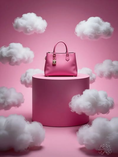 Luxury Fashion Product on Pink Podium