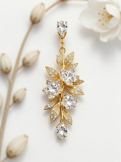 Luxury Floral Earring Mockup