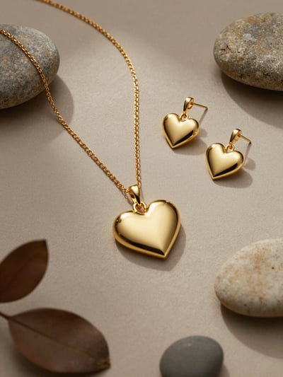 Luxury Gold Heart-Shaped Jewelry Set