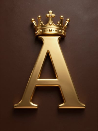 Luxury Gold Letter A with Crown