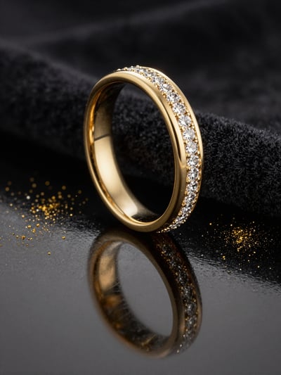 Luxury Gold Wedding Band with Diamonds