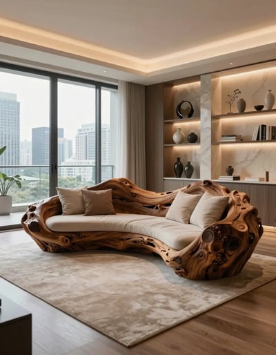 Luxury Living Room with Organic Sofa