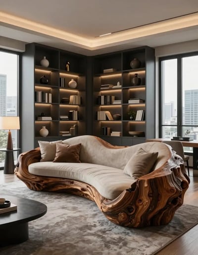 Luxury Living Room with Organic Sofa