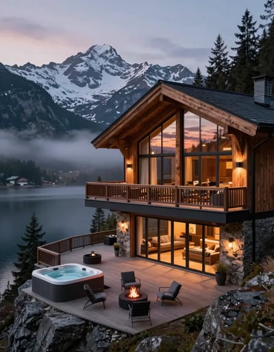 Luxury Mountain Chalet by the Lake