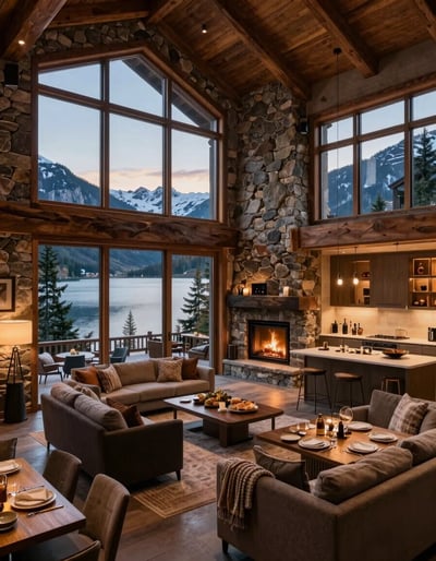 Luxury Mountain Lodge Interior