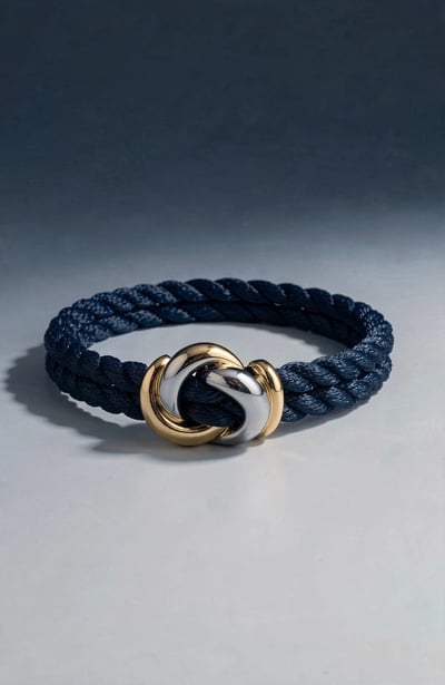 Luxury Nautical Rope Bracelet with Metallic Knot Closure