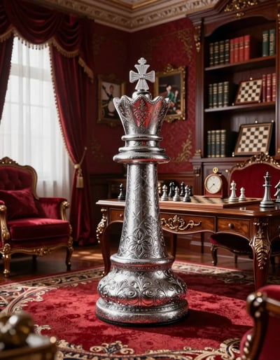 Luxury Study with Regal Chess Accents