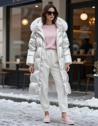 Luxury Winter Puffer Coat Ensemble
