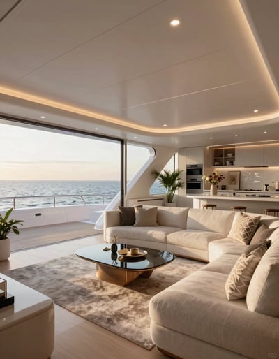 Luxury Yacht Living Room
