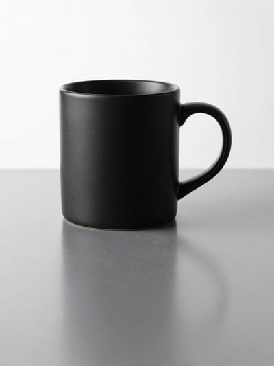 Matte Black Ceramic Mug Mockup