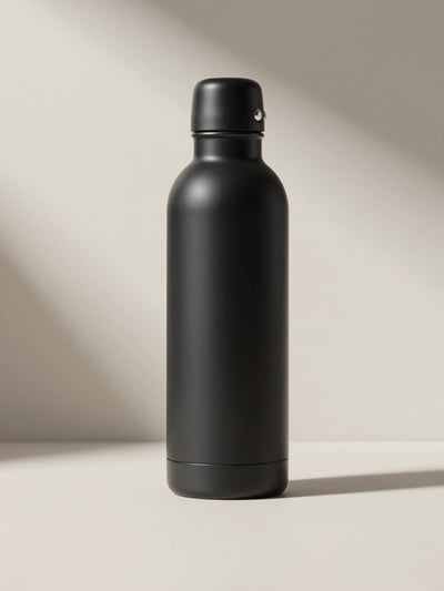 Matte Black Modern Water Bottle