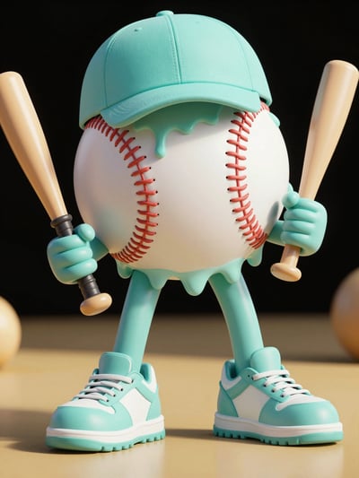 Melting Baseball Character Design