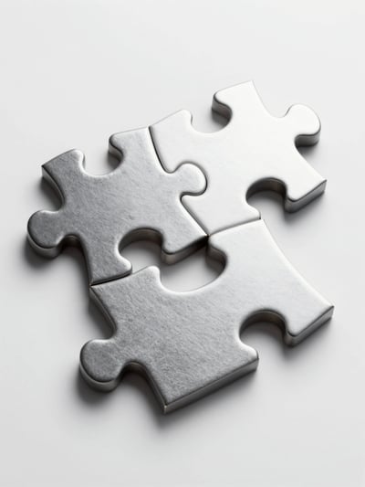 Metallic Puzzle Pieces Unity