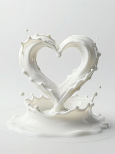 Milk Splash Heart Shape