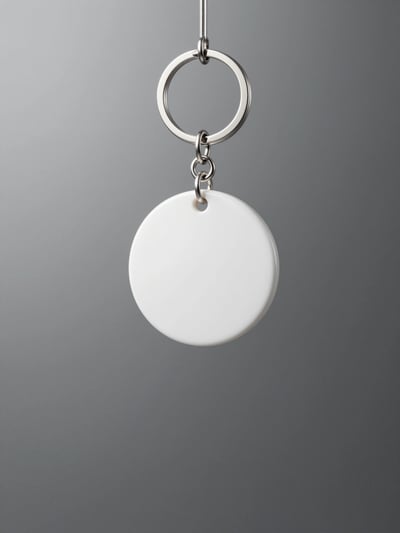 Minimalist White Keychain Mockup