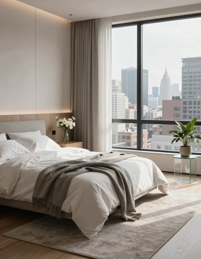 Modern City View Bedroom Oasis