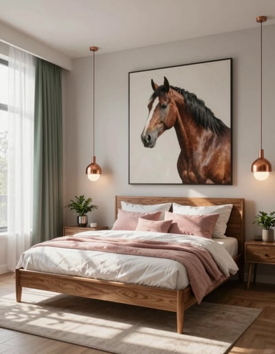 Modern Horse Portrait Bedroom