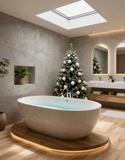 Modern Luxurious Bathroom with Festive Touches