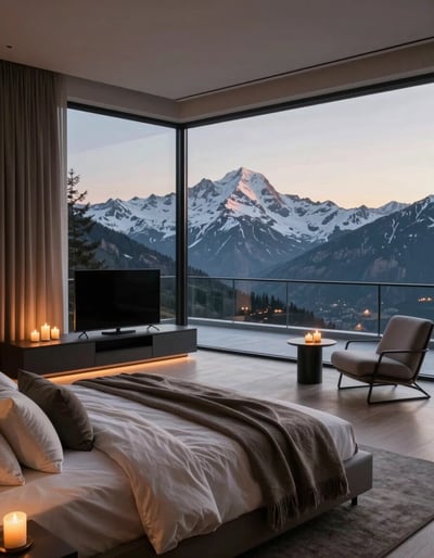 Modern Mountain Retreat Bedroom