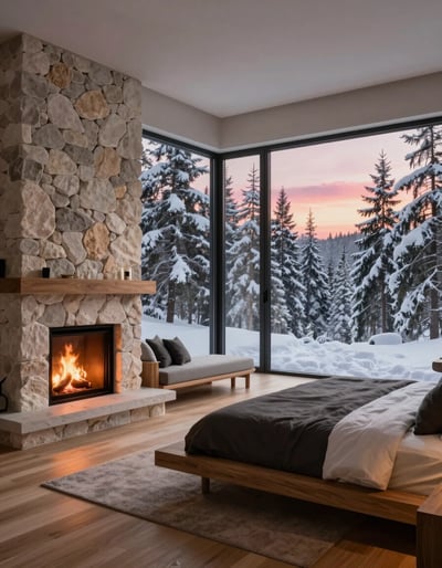 Modern Mountain Retreat Bedroom