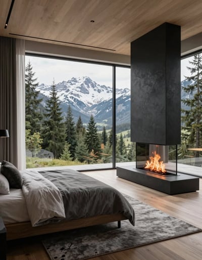 Modern Mountain Retreat Bedroom
