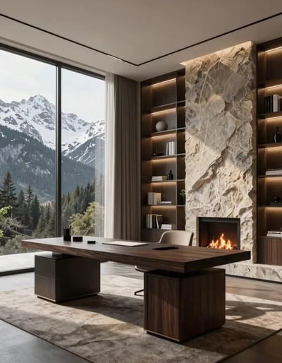 Modern Mountain Retreat Office