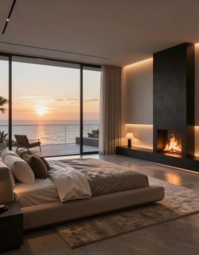 Modern Oceanfront Bedroom Retreat