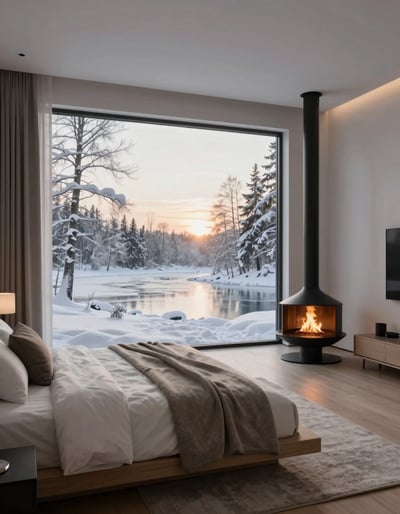 Modern Winter Retreat Bedroom