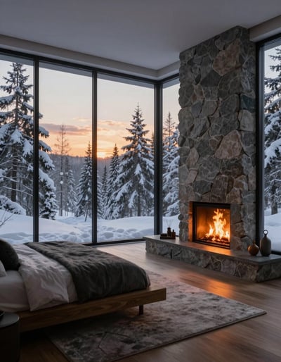 Modern Winter Retreat Bedroom