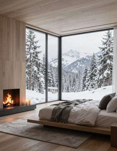 Modern Winter Retreat Bedroom