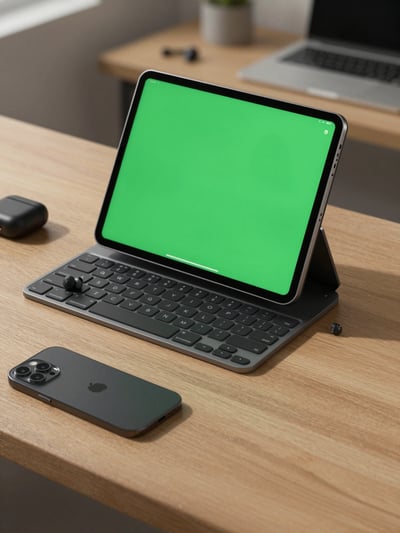 Modern Workspace with iPad and iPhone