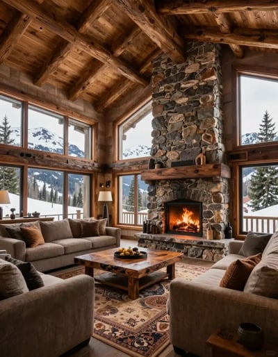 Mountain Lodge Luxury Living Room