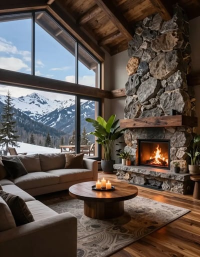 Mountain Lodge Luxury Living Room