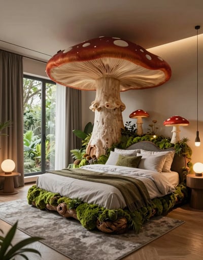 Mushroom Oasis Bedroom